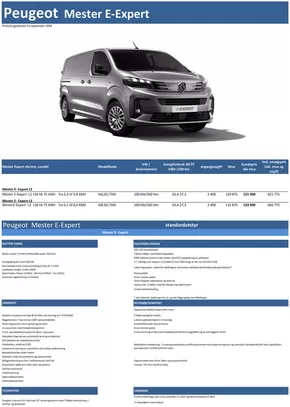 Peugeot-katalog i Mo i Rana | Last ned prisliste for Peugeot e-Expert | 2024-09-03T00:00:00.000Z - 2025-09-03T00:00:00.000Z