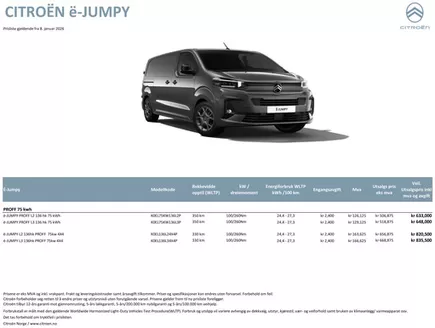 Citroën-katalog | Kundeprisliste nye e jumpy varebil 2026 | 2026-01-01T00:00:00.000Z - 2026-12-31T00:00:00.000Z