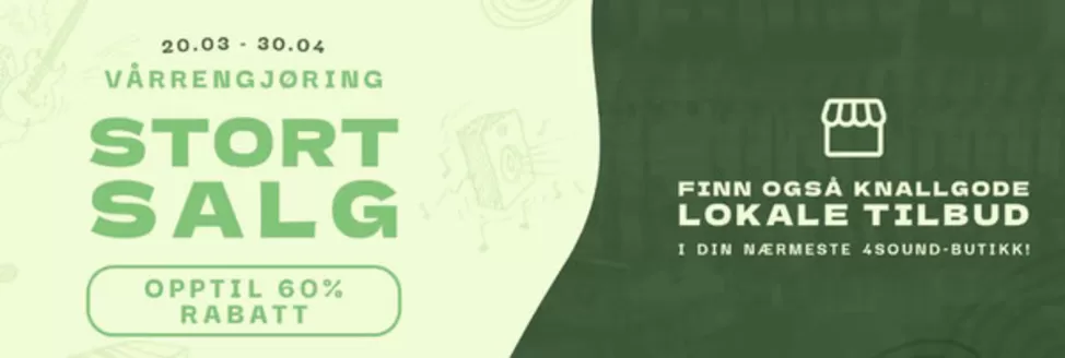 4sound-katalog | VÅRRENGJØRING Opptil 60% Rabatt | 2026-03-24T00:00:00.000Z - 2026-04-30T00:00:00.000Z