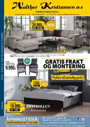 Gratis frakt og montering