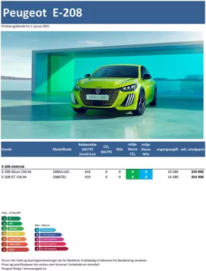 Peugeot-katalog i Nesodden | Last ned prisliste for Peugeot E-208 | 2025-04-17T00:00:00.000Z - 2026-04-17T00:00:00.000Z