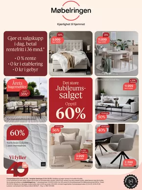 Møbelringen-katalog i Bjerkvik | 60%  | 2025-05-16T00:00:00.000Z - 2025-07-06T00:00:00.000Z