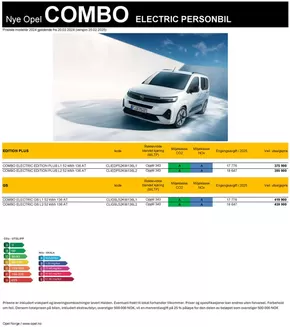 Opel-katalog i Askim | Prisliste Opel Combo Electric | 2025-05-20T00:00:00.000Z - 2026-05-20T00:00:00.000Z
