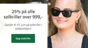 Brilleland-katalog i Aksdal | 25% på alle solbriller over 999,- | 2025-05-22T00:00:00.000Z - 2025-06-15T00:00:00.000Z