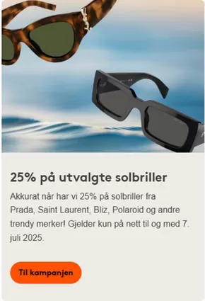 Synsam-katalog | 25% på utvalgte solbriller | 2025-06-12T00:00:00.000Z - 2025-07-07T00:00:00.000Z