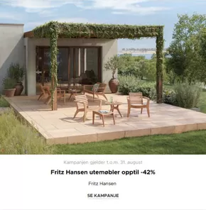 Møbler & Miljø-katalog | Fritz Hansen utemøbler opptil -42% | 2025-06-12T00:00:00.000Z - 2025-08-31T00:00:00.000Z