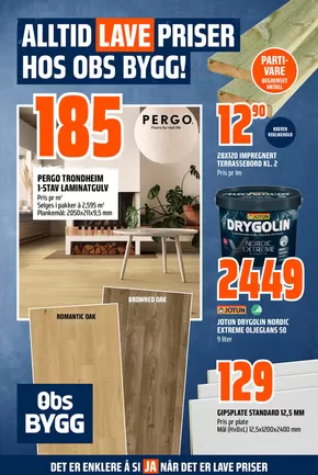 Obs Bygg-katalog i Sortland | Flotte rabatter på utvalgte produkter | 2025-06-22T00:00:00.000Z - 2025-07-06T00:00:00.000Z