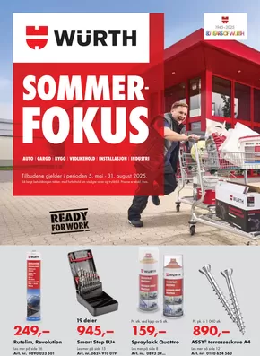Würth-katalog i Elverum | Sommer-fokus | 2025-06-24T00:00:00.000Z - 2025-08-31T00:00:00.000Z