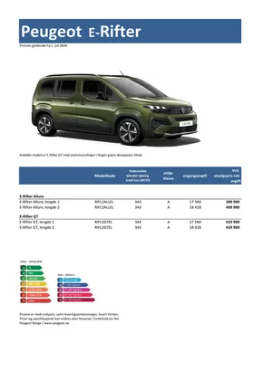 Peugeot-katalog i Mo i Rana | Last ned prisliste for nye Peugeot E-Rifter | 2024-07-04T00:00:00.000Z - 2025-07-04T00:00:00.000Z